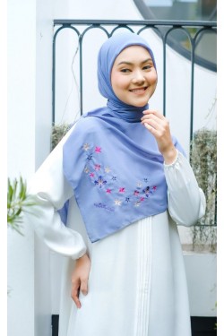 Hijab Segi 4 Azzura Embroirdery Soft Denim